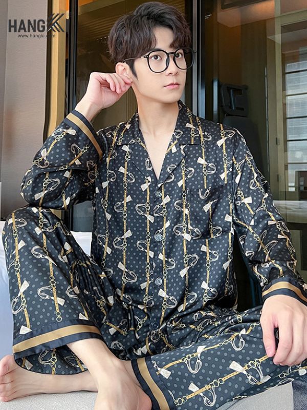 TD88 - Đồ Ngủ Pijama Nam Tay Dài Quần Dài Lụa
