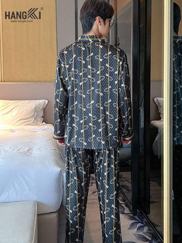 TD88 - Đồ Ngủ Pijama Nam Tay Dài Quần Dài Lụa