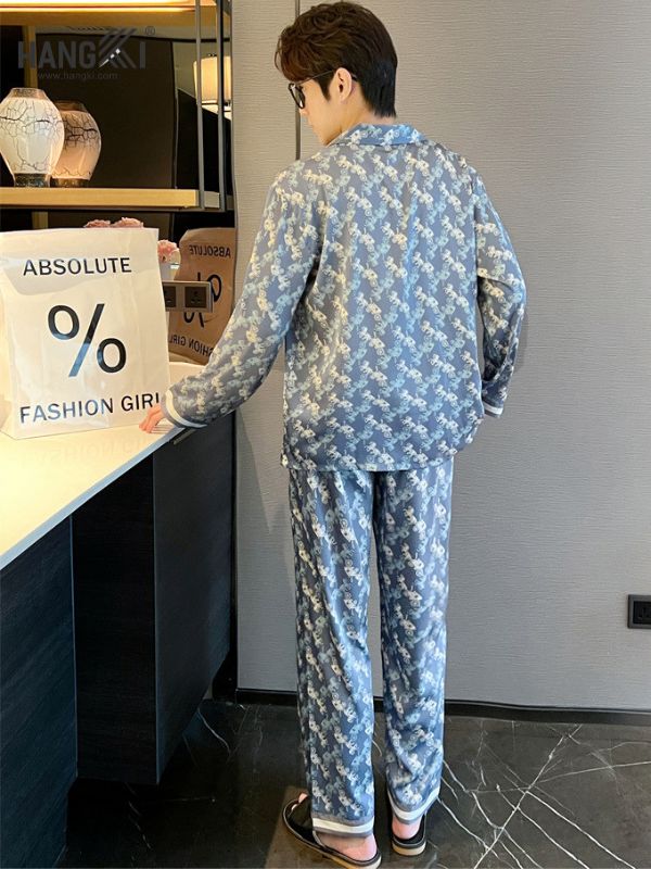 TD89 - Đồ Ngủ Pijama Nam Tay Dài Quần Dài Lụa