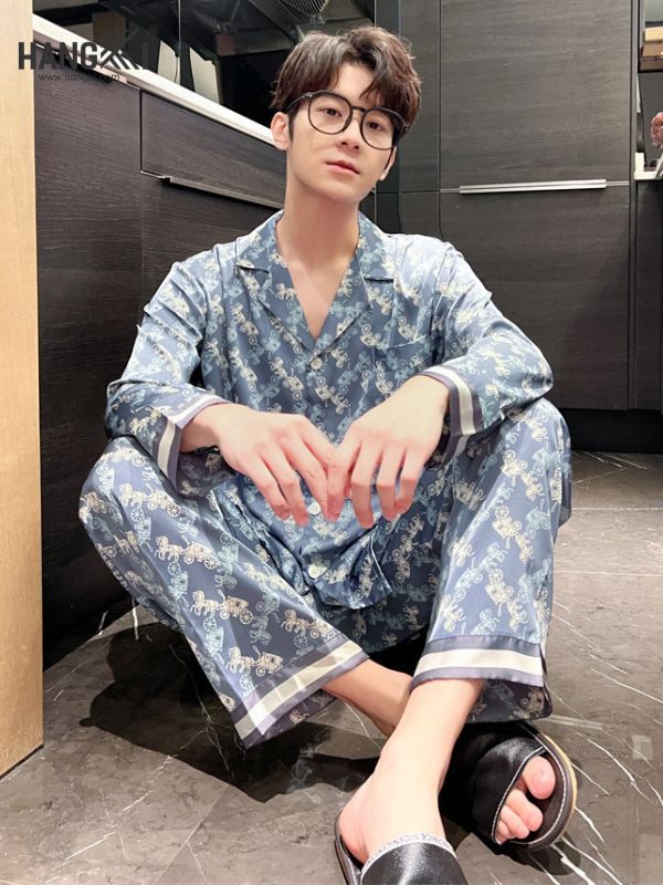 TD89 - Đồ Ngủ Pijama Nam Tay Dài Quần Dài Lụa