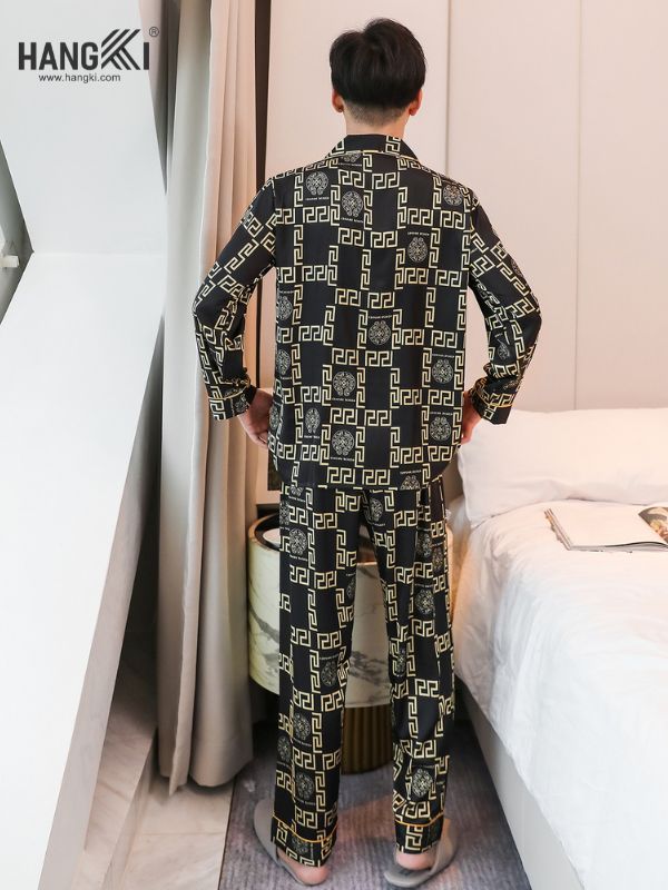 TD91 - Đồ Ngủ Pijama Nam Tay Dài Quần Dài Lụa