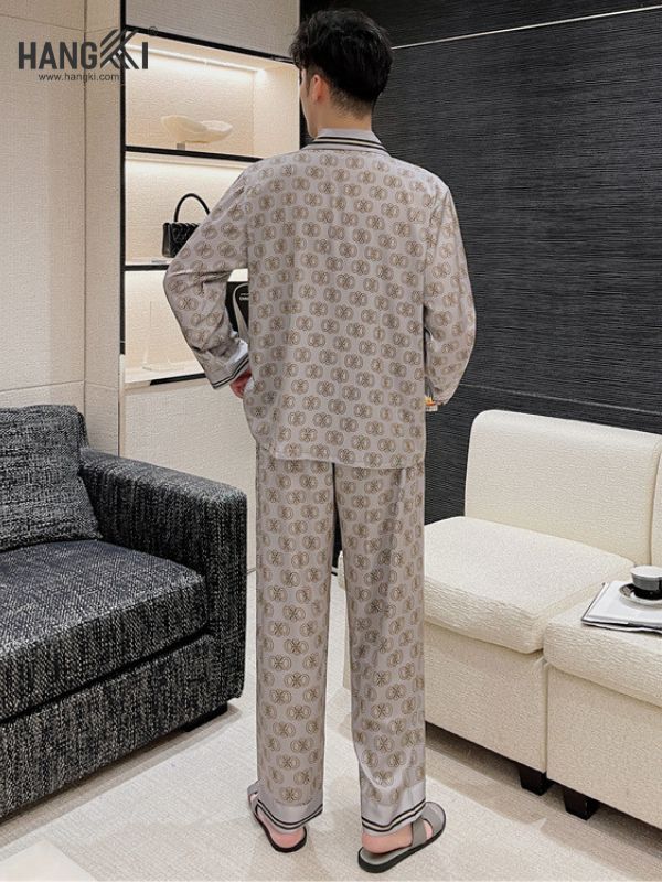 TD93 - Đồ Ngủ Pijama Nam Tay Dài Quần Dài Lụa