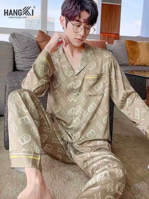 TD94 - Đồ Ngủ Pijama Nam Tay Dài Quần Dài Lụa