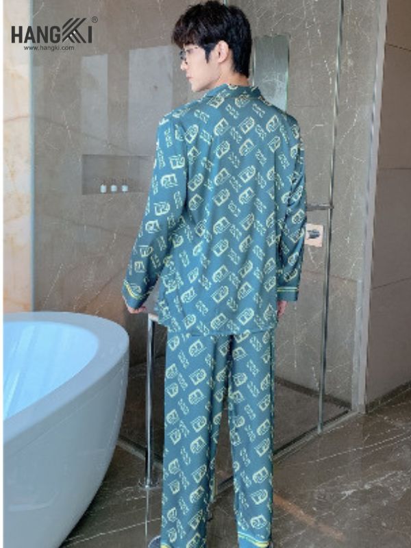 TD94 - Đồ Ngủ Pijama Nam Tay Dài Quần Dài Lụa