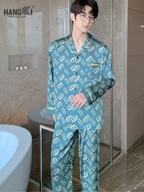 TD94 - Đồ Ngủ Pijama Nam Tay Dài Quần Dài Lụa