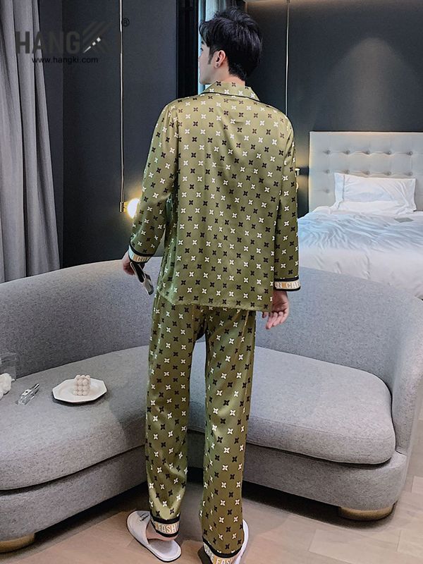 TD99 - Đồ Ngủ Pijama Nam Tay Dài Quần Dài Lụa