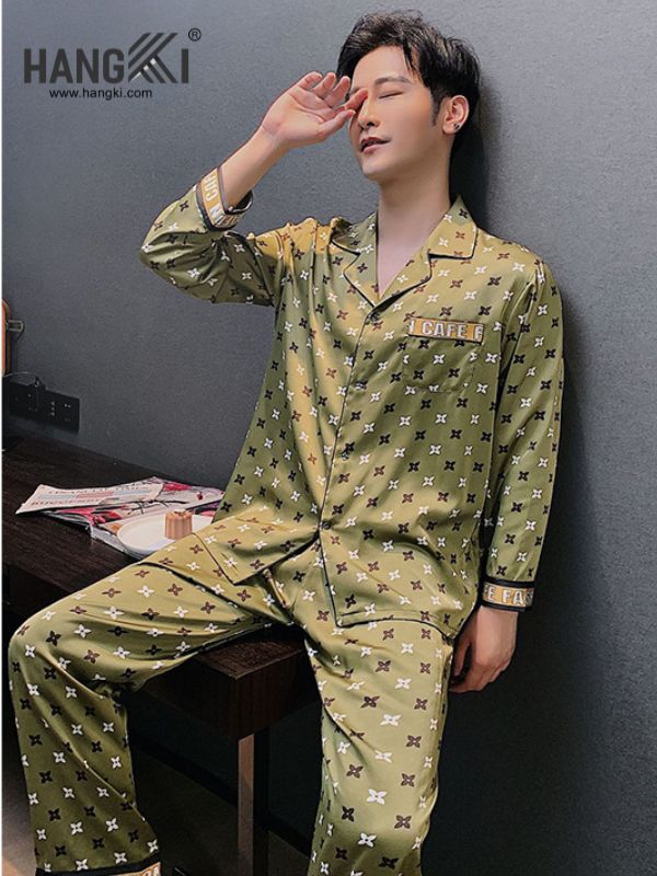 TD99 - Đồ Ngủ Pijama Nam Tay Dài Quần Dài Lụa