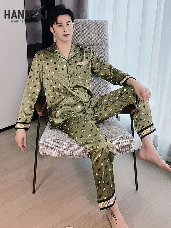 TD99 - Đồ Ngủ Pijama Nam Tay Dài Quần Dài Lụa