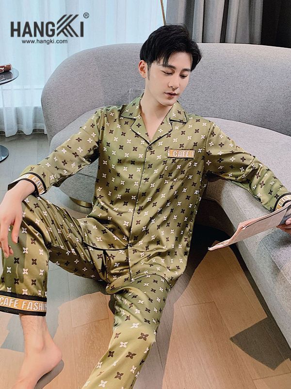 TD99 - Đồ Ngủ Pijama Nam Tay Dài Quần Dài Lụa