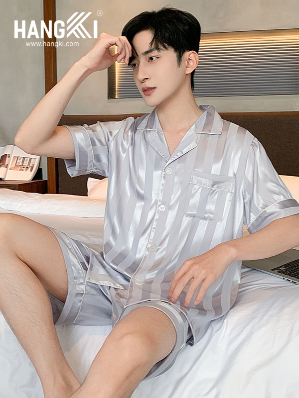 TN04 - Đồ Ngủ Pijama Nam Lụa Ngắn
