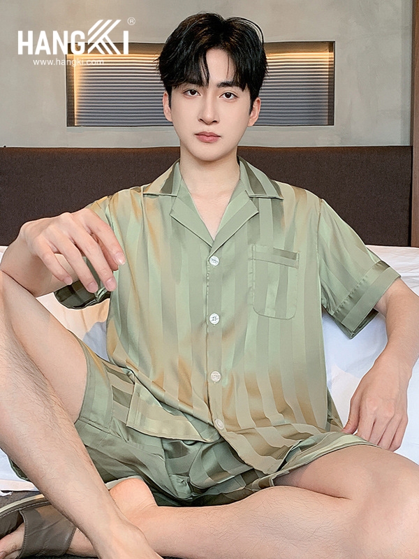 TN04 - Đồ Ngủ Pijama Nam Lụa Ngắn