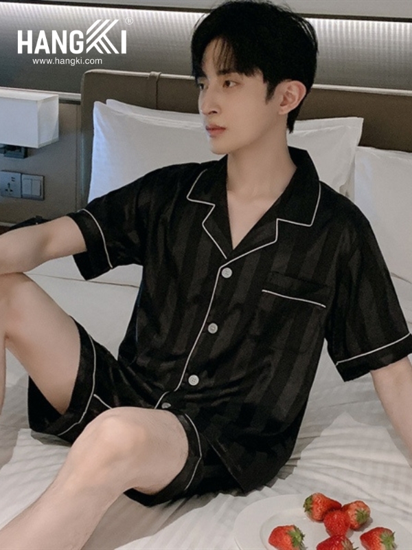 TN04 - Đồ Ngủ Pijama Nam Lụa Ngắn