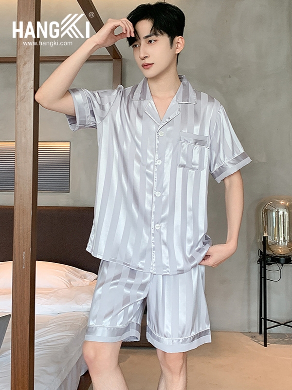TN04 - Đồ Ngủ Pijama Nam Lụa Ngắn