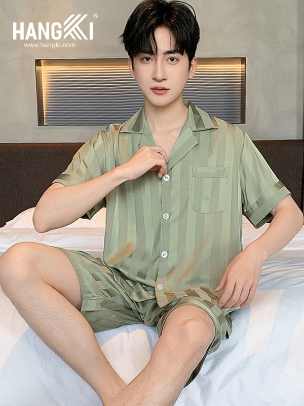 TN04 - Đồ Ngủ Pijama Nam Lụa Ngắn