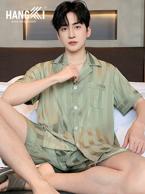 TN04 - Đồ Ngủ Pijama Nam Lụa Ngắn