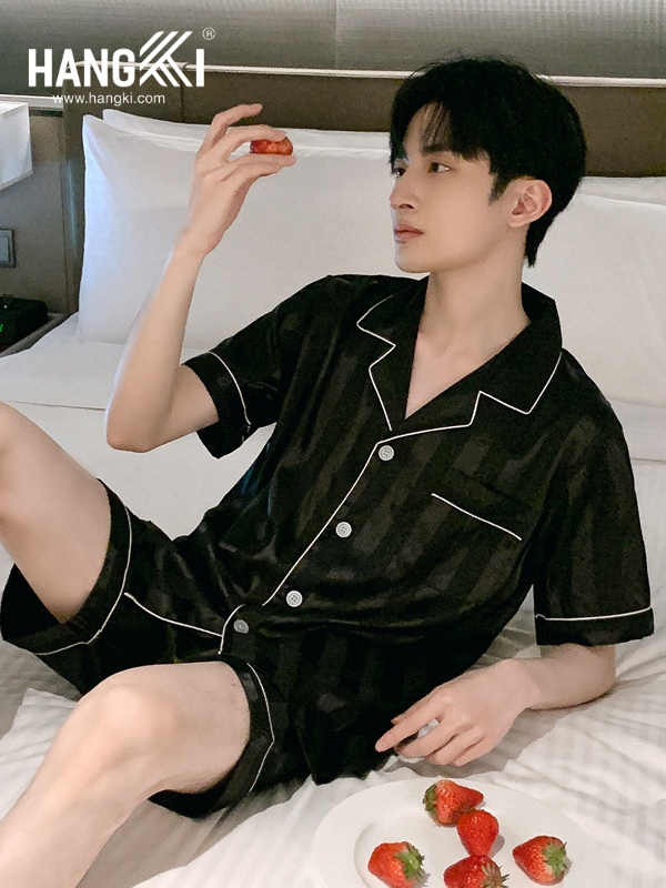 TN04 - Đồ Ngủ Pijama Nam Lụa Ngắn