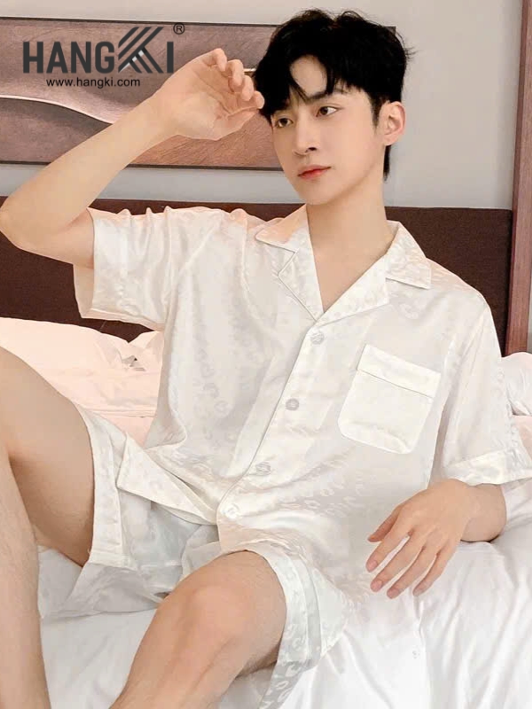 TN05 - Đồ Ngủ Pijama Nam Lụa Ngắn