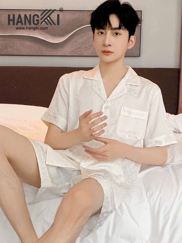 TN05 - Đồ Ngủ Pijama Nam Lụa Ngắn