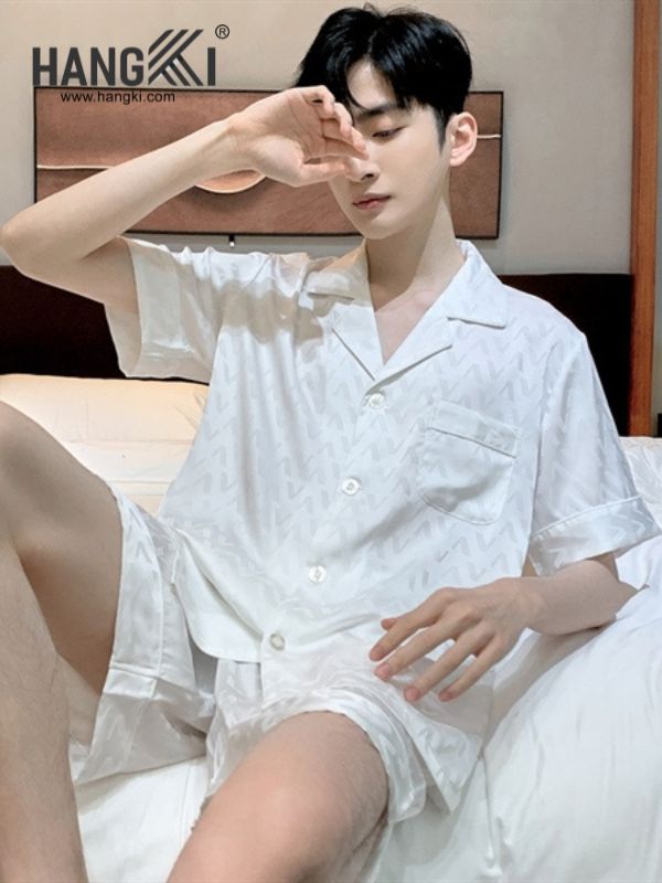 TN06 - Đồ Ngủ Pijama Nam Lụa Ngắn