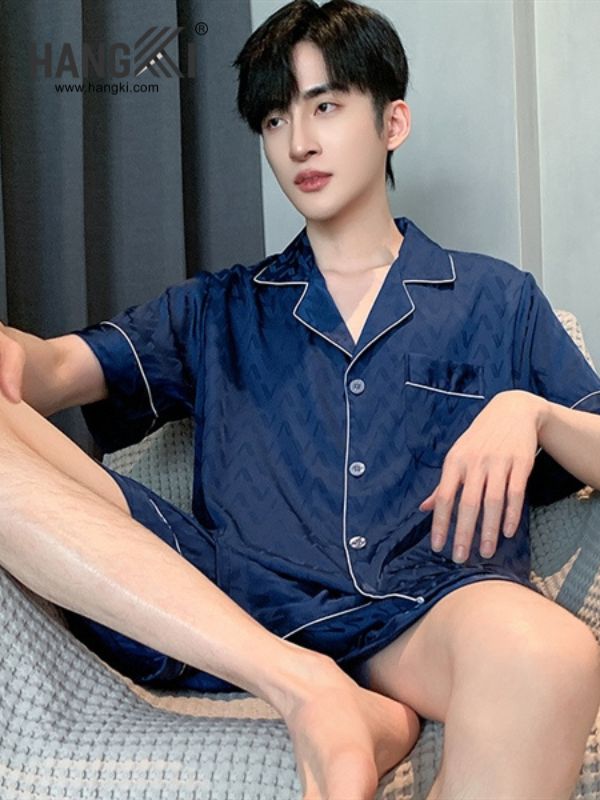 TN06 - Đồ Ngủ Pijama Nam Lụa Ngắn
