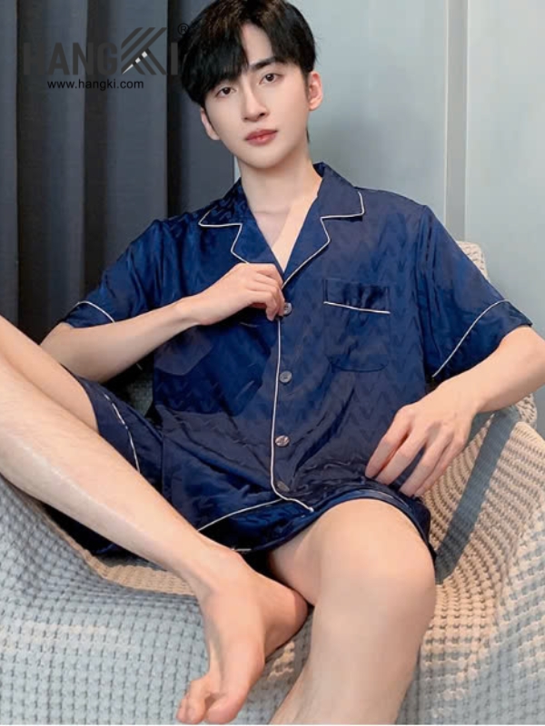 TN06 - Đồ Ngủ Pijama Nam Lụa Ngắn