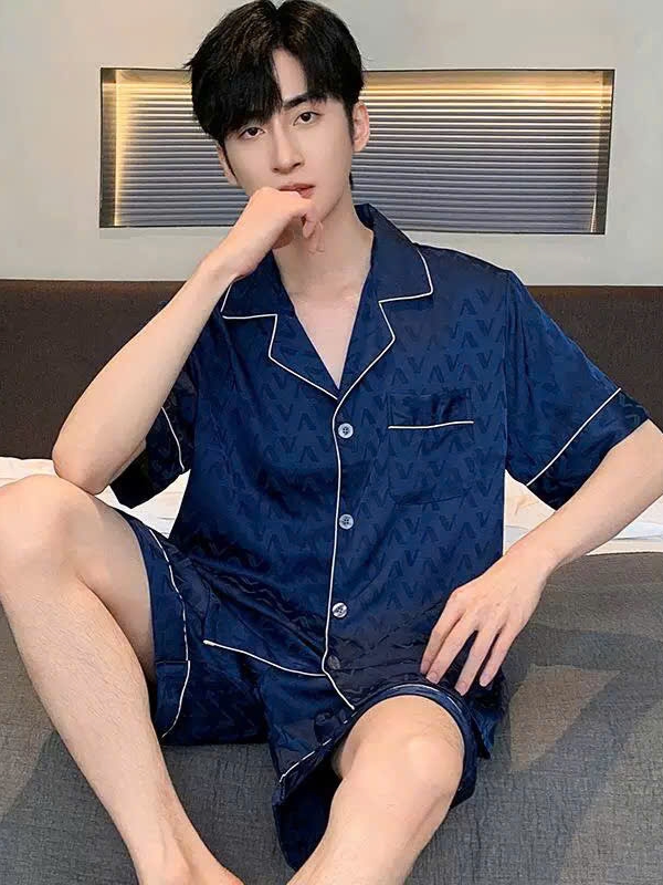 TN06 - Đồ Ngủ Pijama Nam Lụa Ngắn