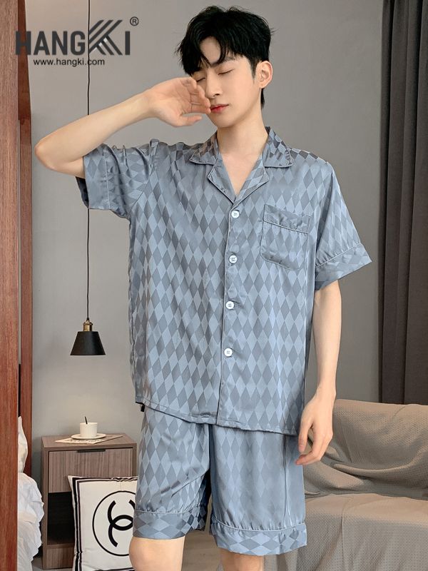 TN07 - Đồ Ngủ Pijama Nam Lụa Ngắn