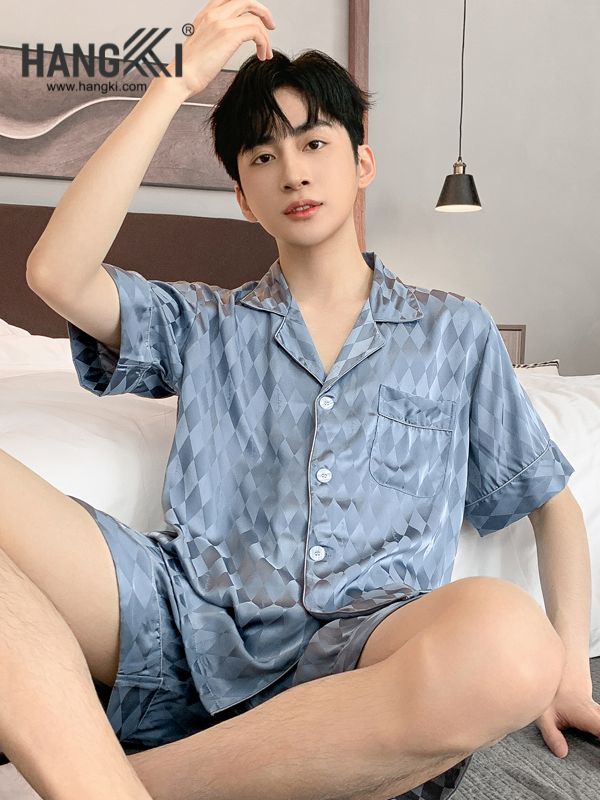 TN07 - Đồ Ngủ Pijama Nam Lụa Ngắn