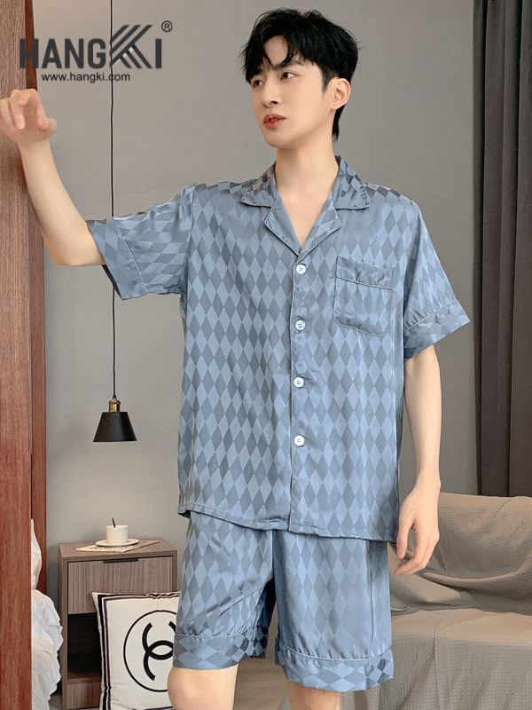 TN07 - Đồ Ngủ Pijama Nam Lụa Ngắn