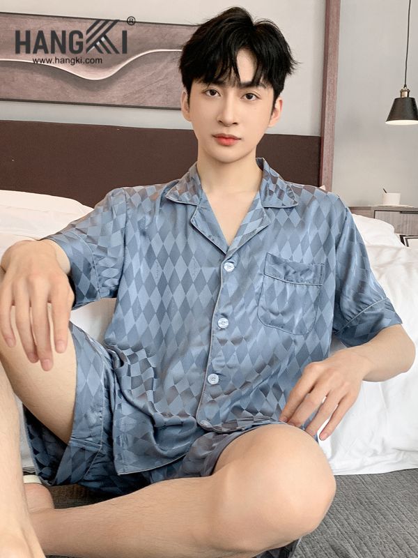 TN07 - Đồ Ngủ Pijama Nam Lụa Ngắn