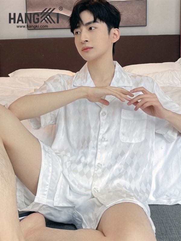 TN07 - Đồ Ngủ Pijama Nam Lụa Ngắn