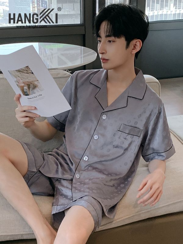 TN08 - Đồ Ngủ Pijama Nam Lụa Ngắn