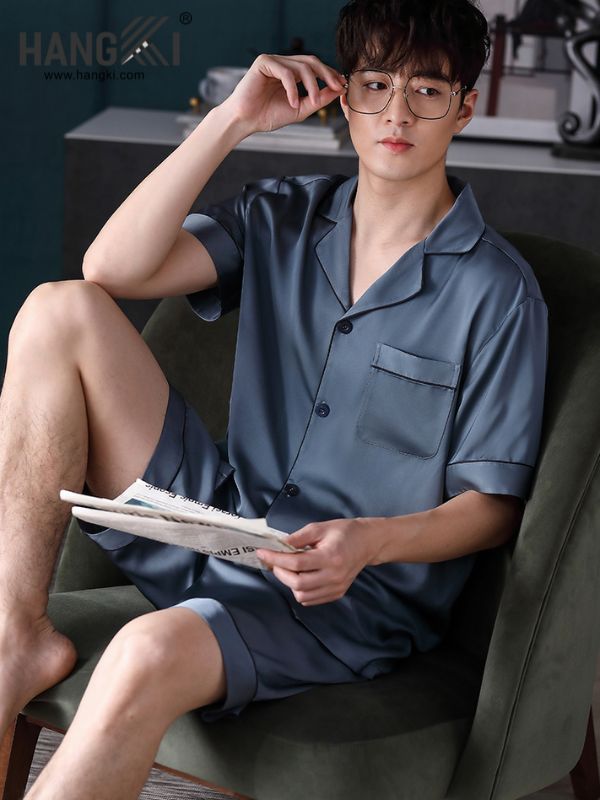 TN09 - Đồ Ngủ Pijama Nam Lụa Ngắn