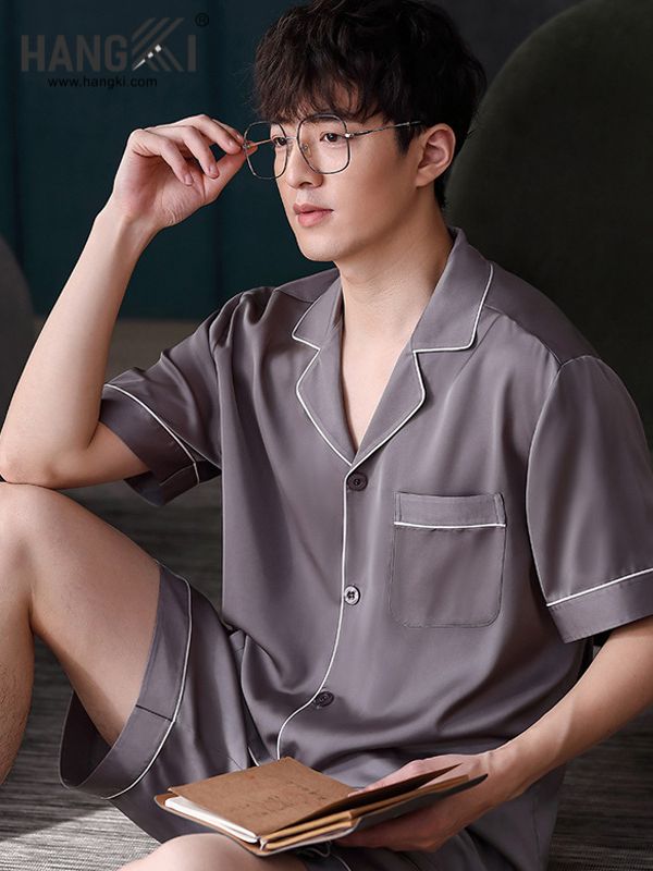 TN09 - Đồ Ngủ Pijama Nam Lụa Ngắn
