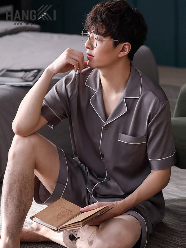 TN09 - Đồ Ngủ Pijama Nam Lụa Ngắn