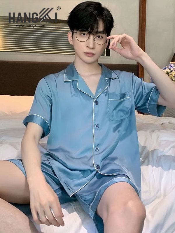 TN09 - Đồ Ngủ Pijama Nam Lụa Ngắn