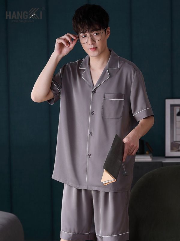 TN09 - Đồ Ngủ Pijama Nam Lụa Ngắn