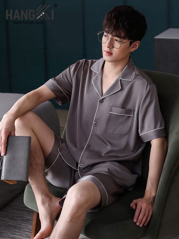TN09 - Đồ Ngủ Pijama Nam Lụa Ngắn