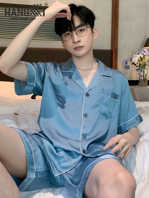 TN09 - Đồ Ngủ Pijama Nam Lụa Ngắn