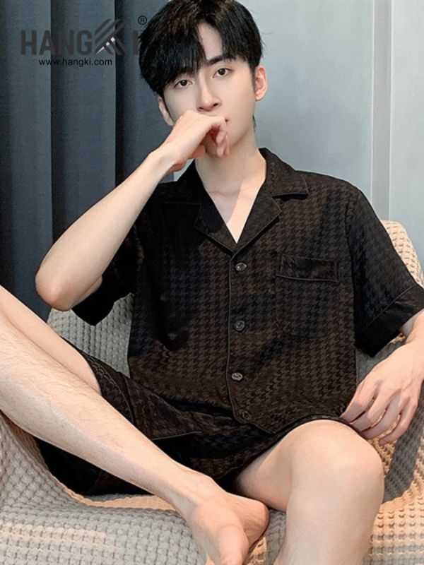 TN10 - Đồ Ngủ Pijama Nam Lụa Ngắn