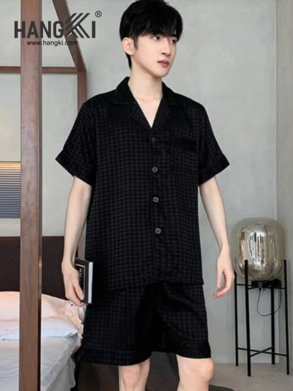 TN10 - Đồ Ngủ Pijama Nam Lụa Ngắn