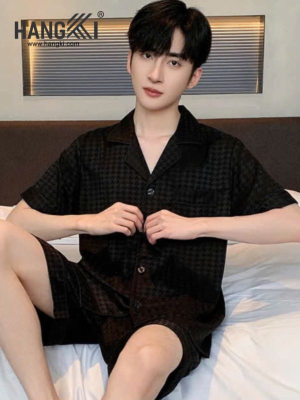 TN10 - Đồ Ngủ Pijama Nam Lụa Ngắn
