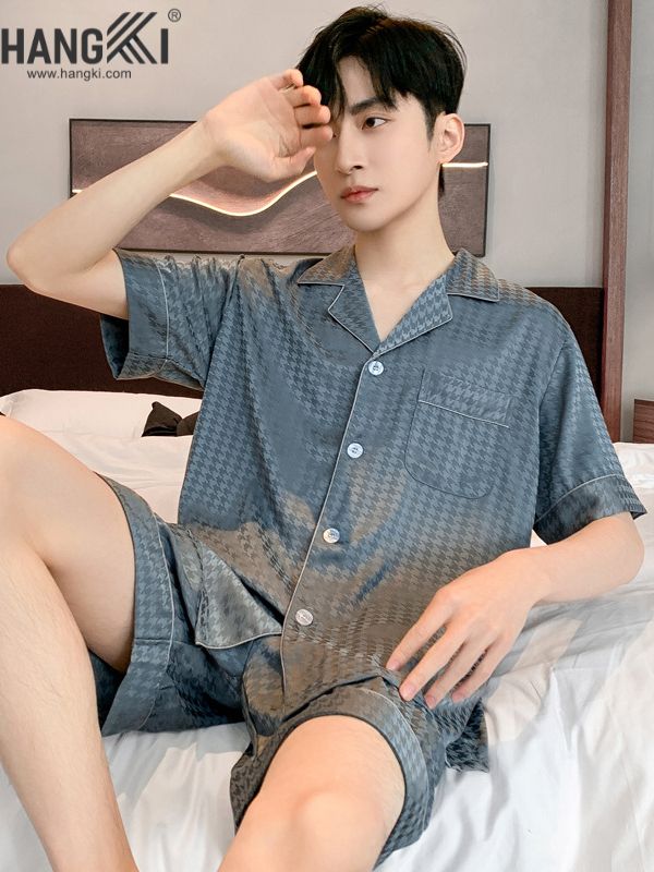 TN10 - Đồ Ngủ Pijama Nam Lụa Ngắn