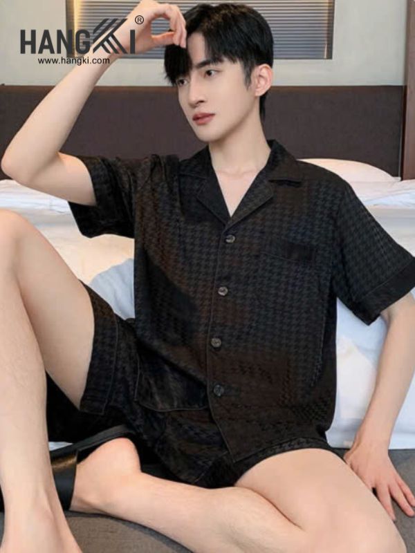 TN10 - Đồ Ngủ Pijama Nam Lụa Ngắn