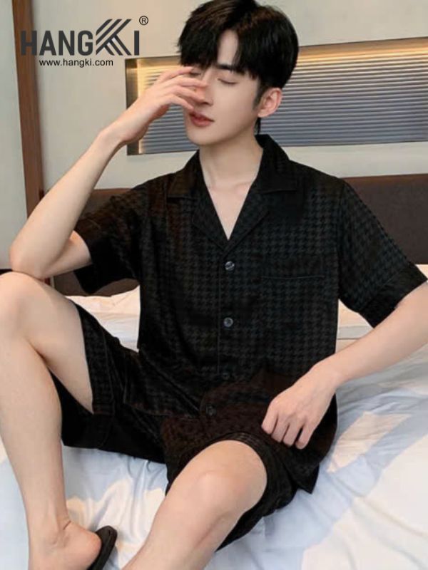 TN10 - Đồ Ngủ Pijama Nam Lụa Ngắn