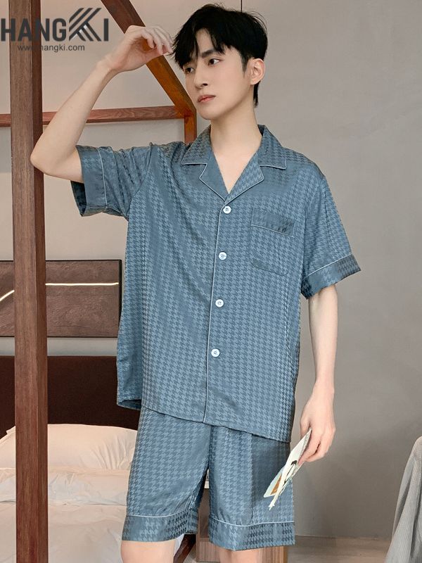 TN10 - Đồ Ngủ Pijama Nam Lụa Ngắn