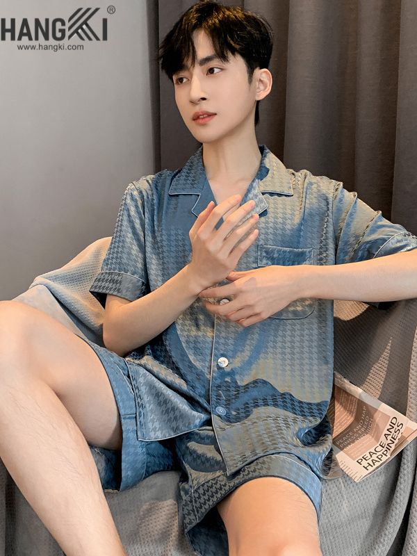 TN10 - Đồ Ngủ Pijama Nam Lụa Ngắn