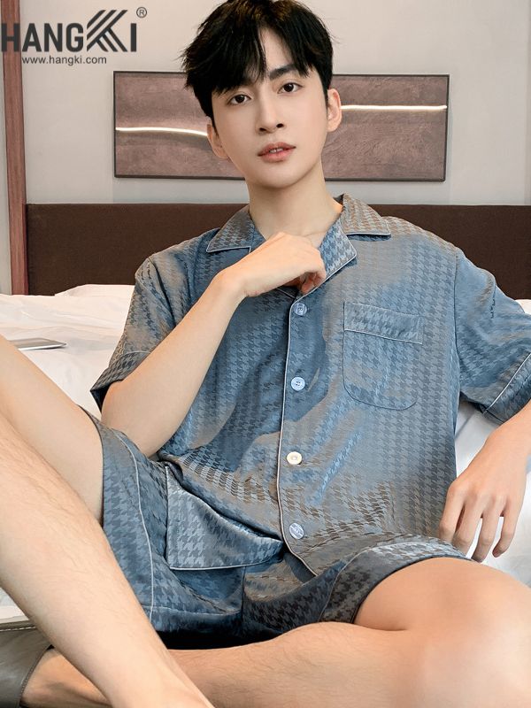 TN10 - Đồ Ngủ Pijama Nam Lụa Ngắn