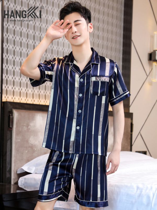 TN12 - Đồ Ngủ Pijama Nam Lụa Ngắn