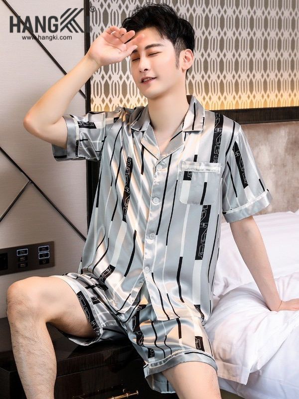 TN12 - Đồ Ngủ Pijama Nam Lụa Ngắn